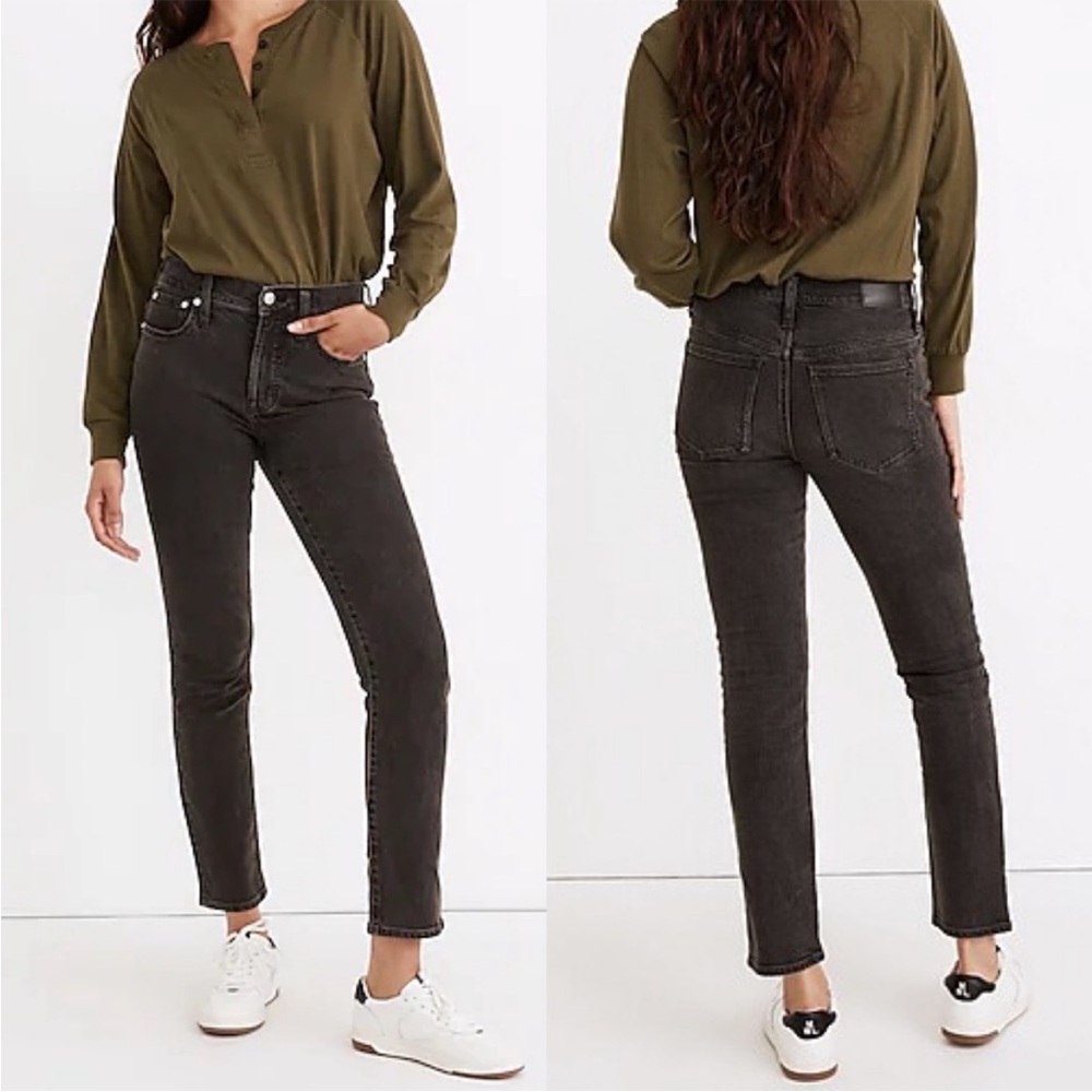 MADEWELL The Mid-Rise Perfect Vintage Jeans Lunar Black Crop Ankle 28